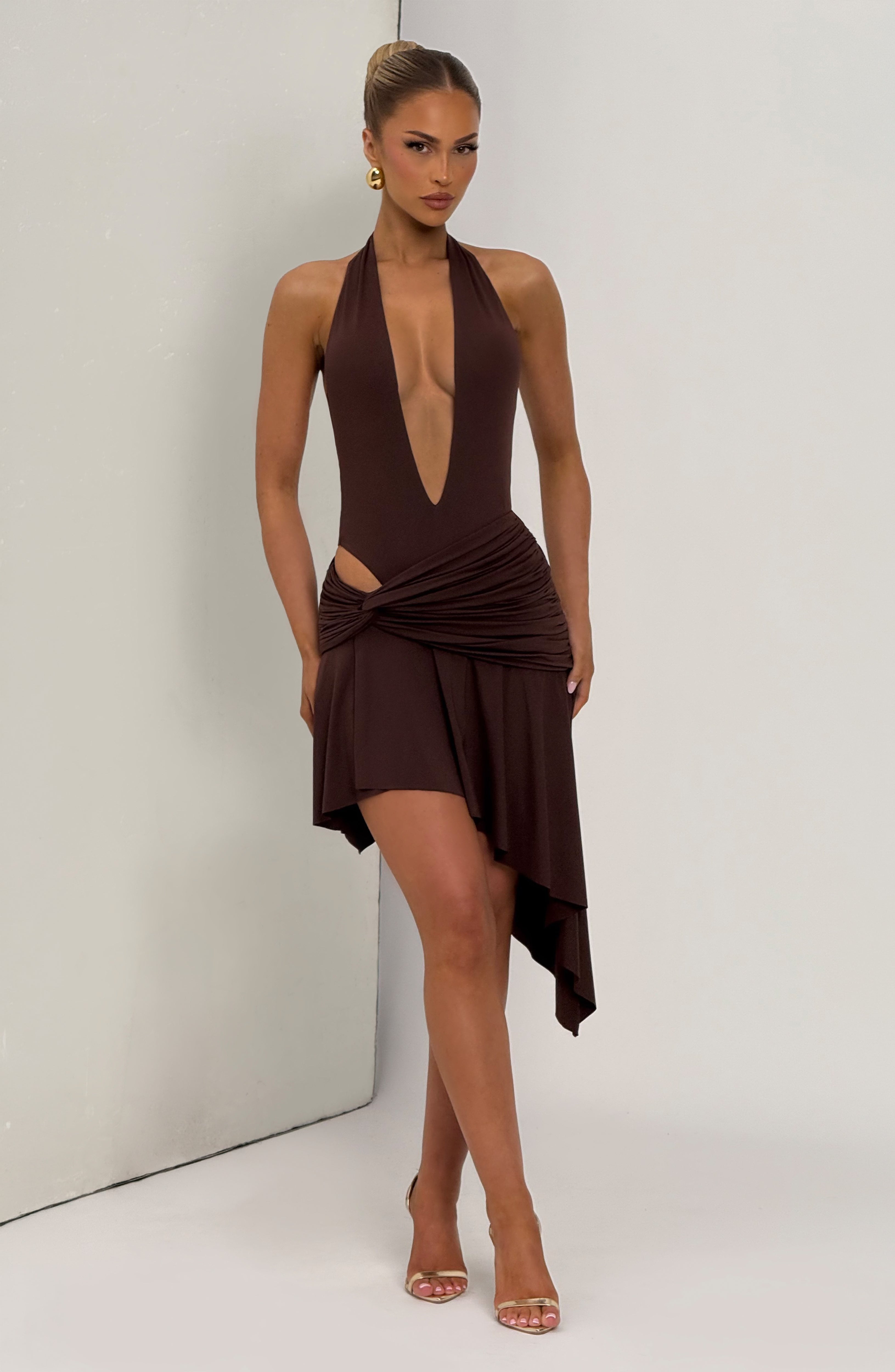 Alto Mini Skirt - Plum Brown
