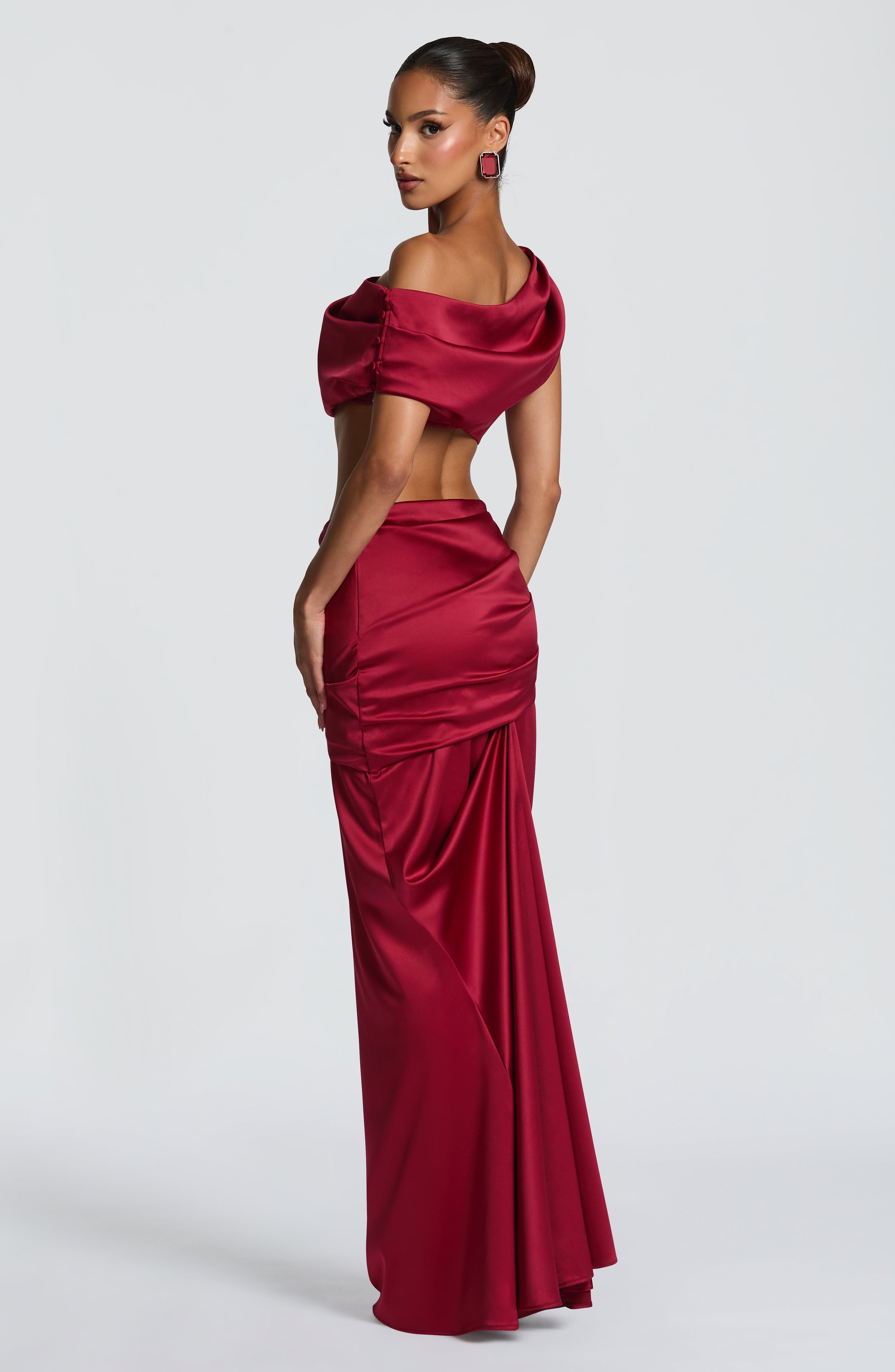 Claudette Maxi Skirt - Burgundy