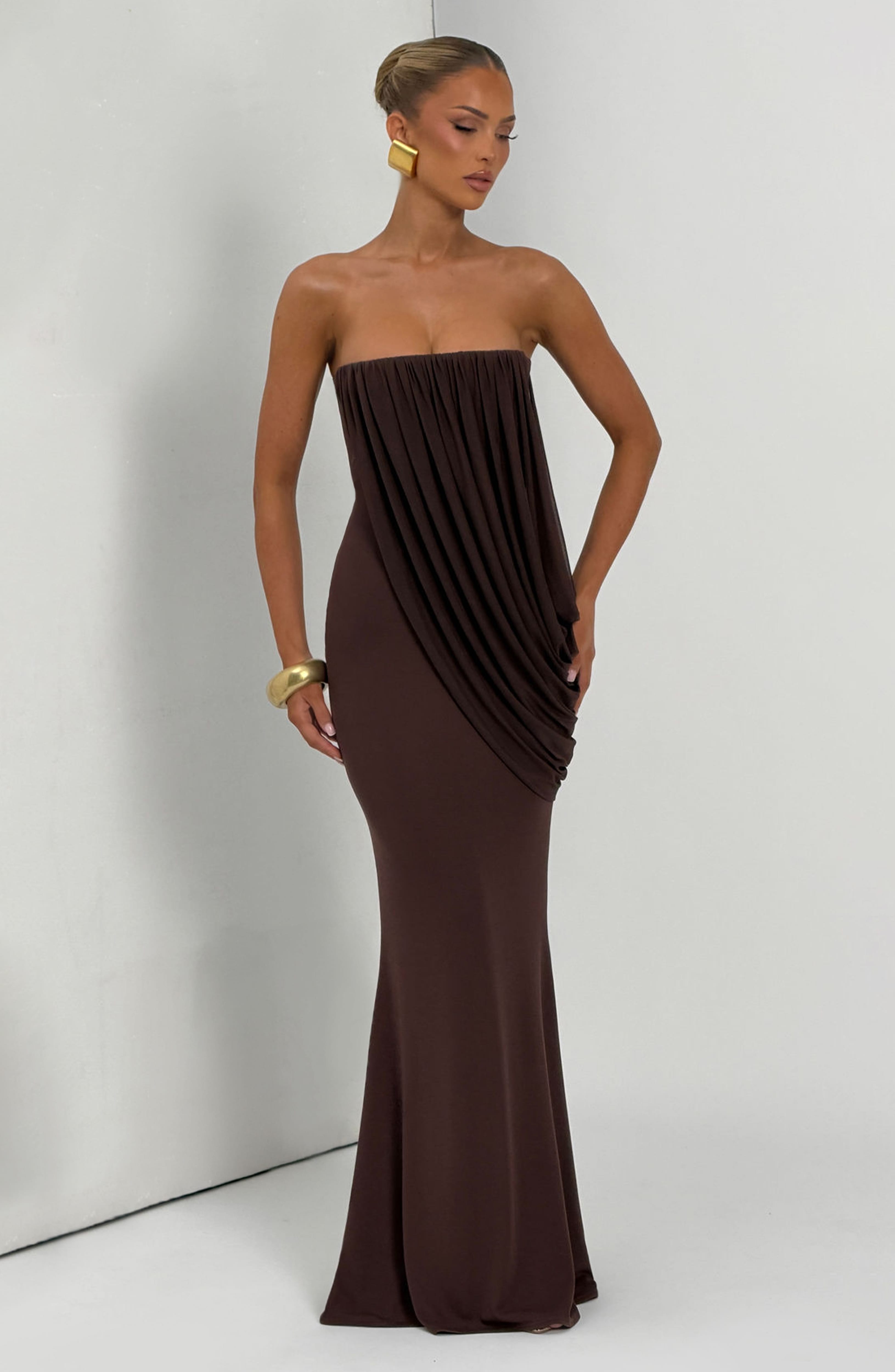 Vienna Maxi Dress - Plum Brown
