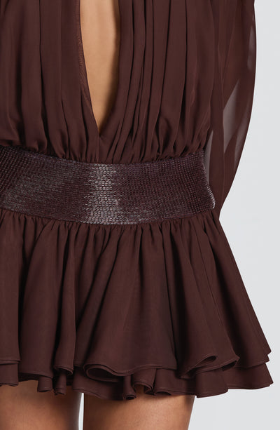 Deja Playsuit - Plum Brown