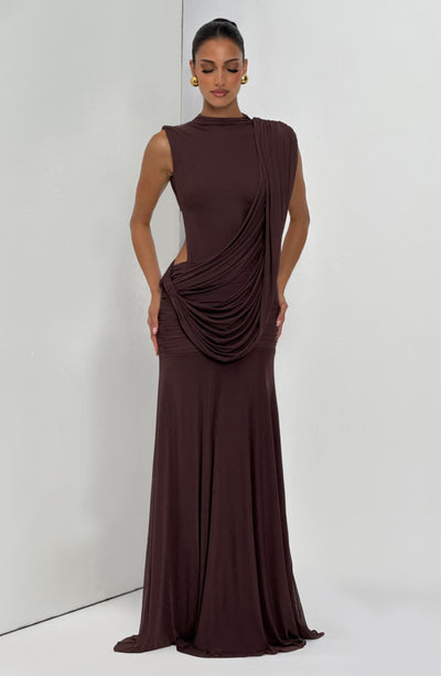 Mireya Maxi Dress - Plum Brown