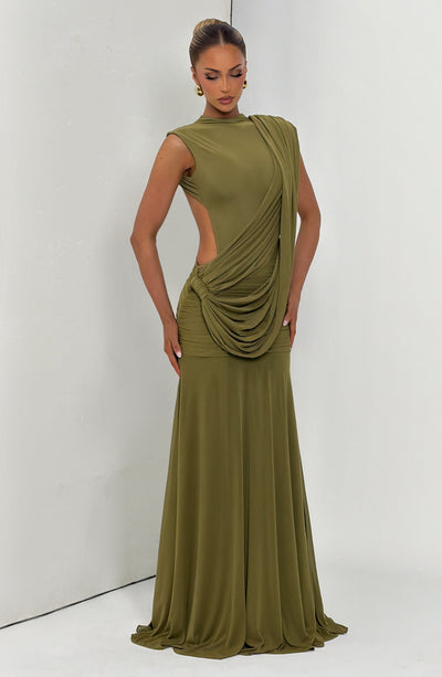 Mireya Maxi Dress - Deep Olive