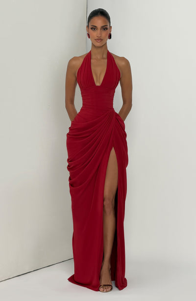 Minette Maxi Dress - Deep Red