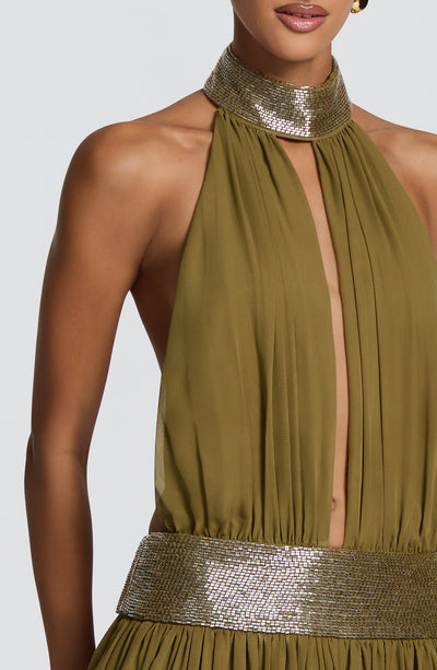 Rosalina Maxi Dress - Deep Olive