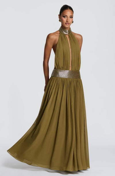 Rosalina Maxi Dress - Deep Olive