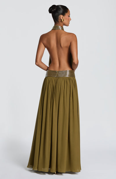 Rosalina Maxi Dress - Deep Olive