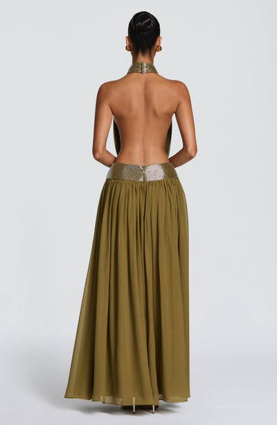 Rosalina Maxi Dress - Deep Olive