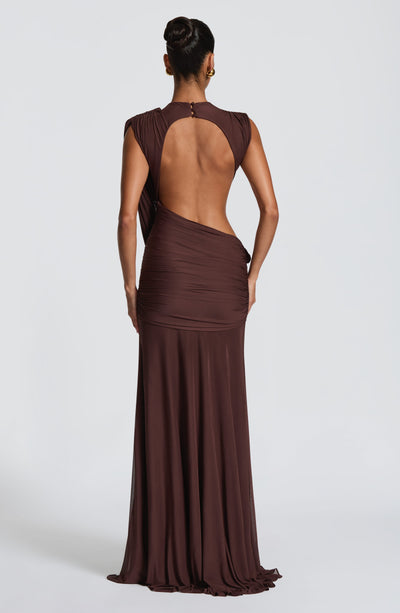 Mireya Maxi Dress - Plum Brown