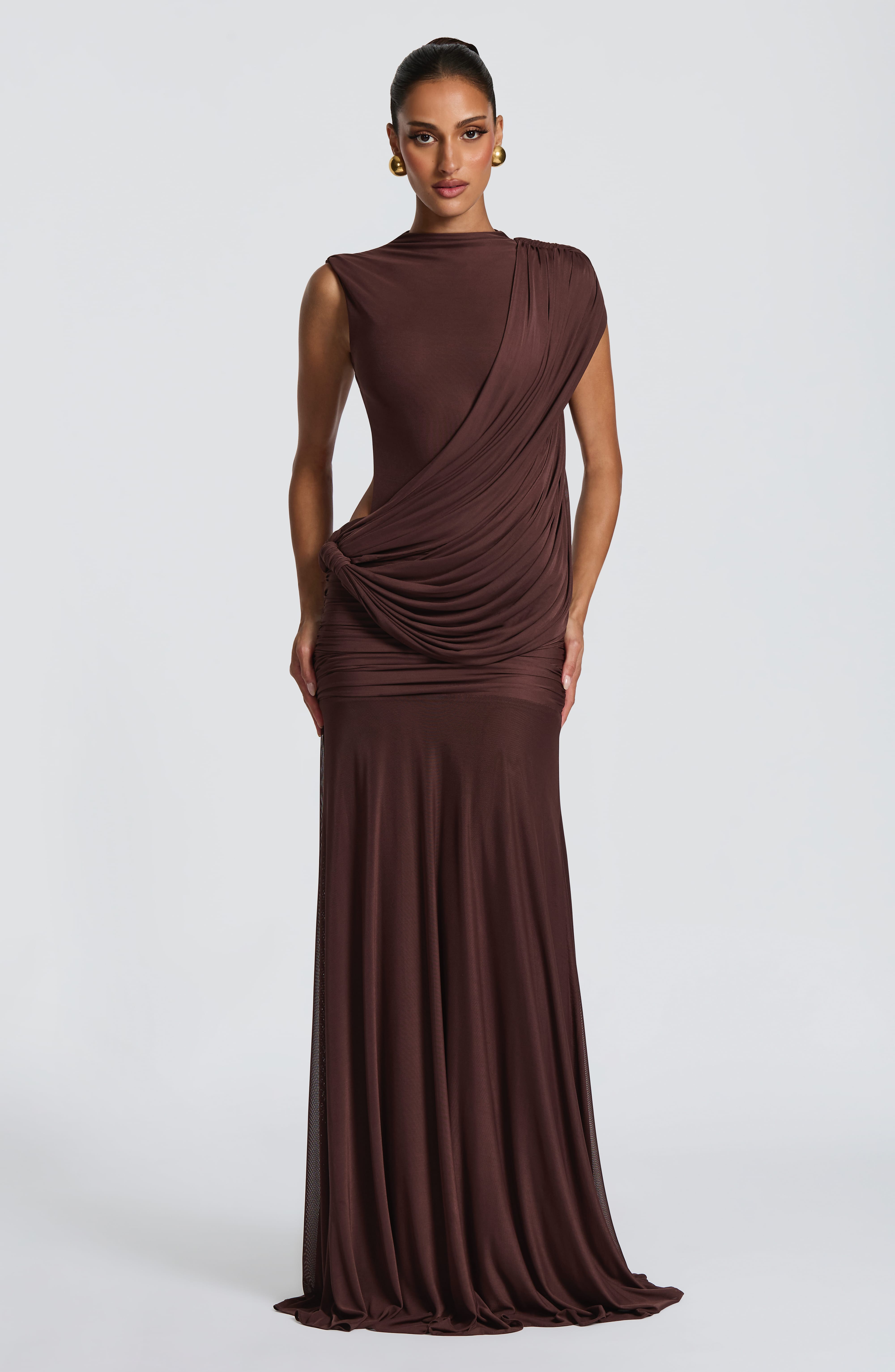 Mireya Maxi Dress - Plum Brown