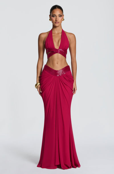 Sophie Maxi Skirt - Raspberry