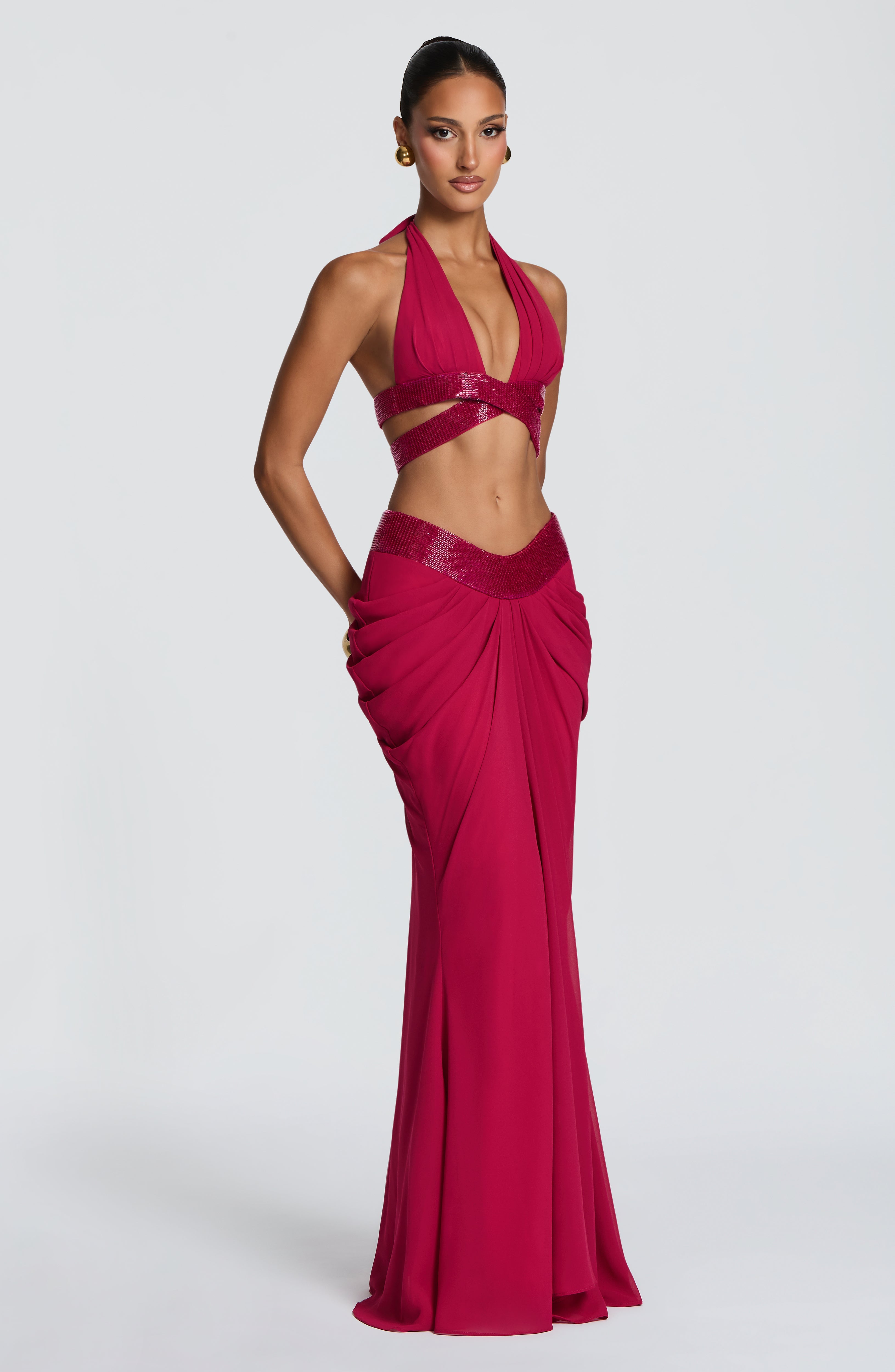 Sophie Maxi Skirt - Raspberry