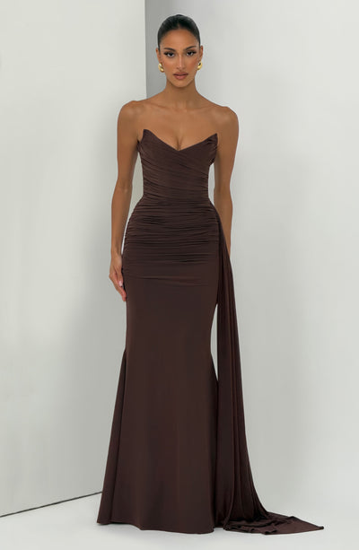 Ashika Maxi Dress - Plum Brown
