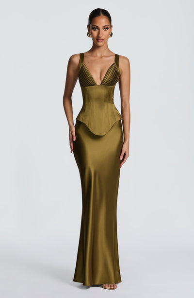 Atlanta Maxi Skirt - Deep Olive