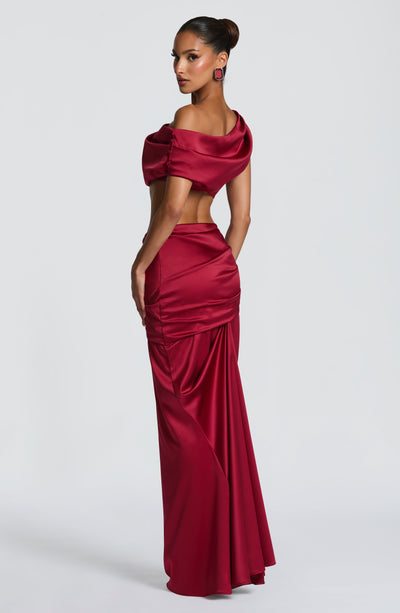 Claudette Maxi Skirt - Burgundy