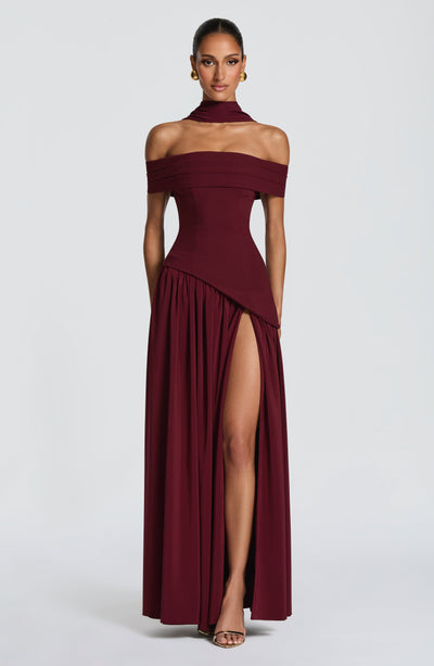 Delilah Maxi Dress - Cherry Lacquer