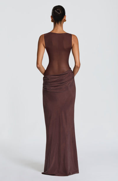 Gracelyn Maxi Dress - Plum Brown