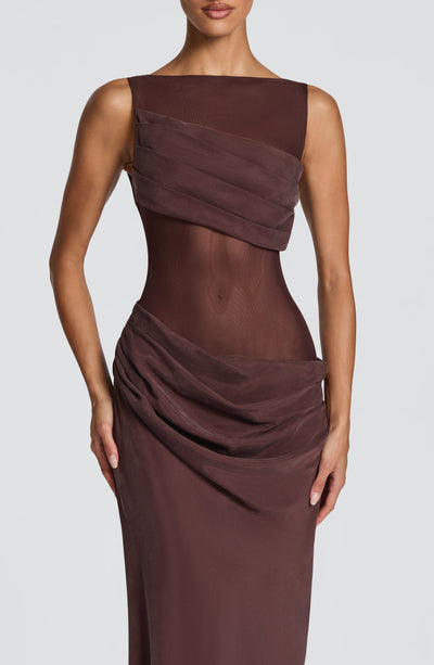 Gracelyn Maxi Dress - Plum Brown