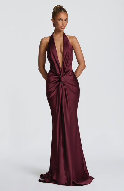 Linette Gown - Cherry Lacquer