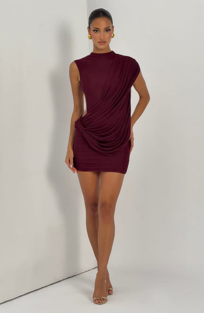 Mireya Mini Dress - Cherry Lacquer