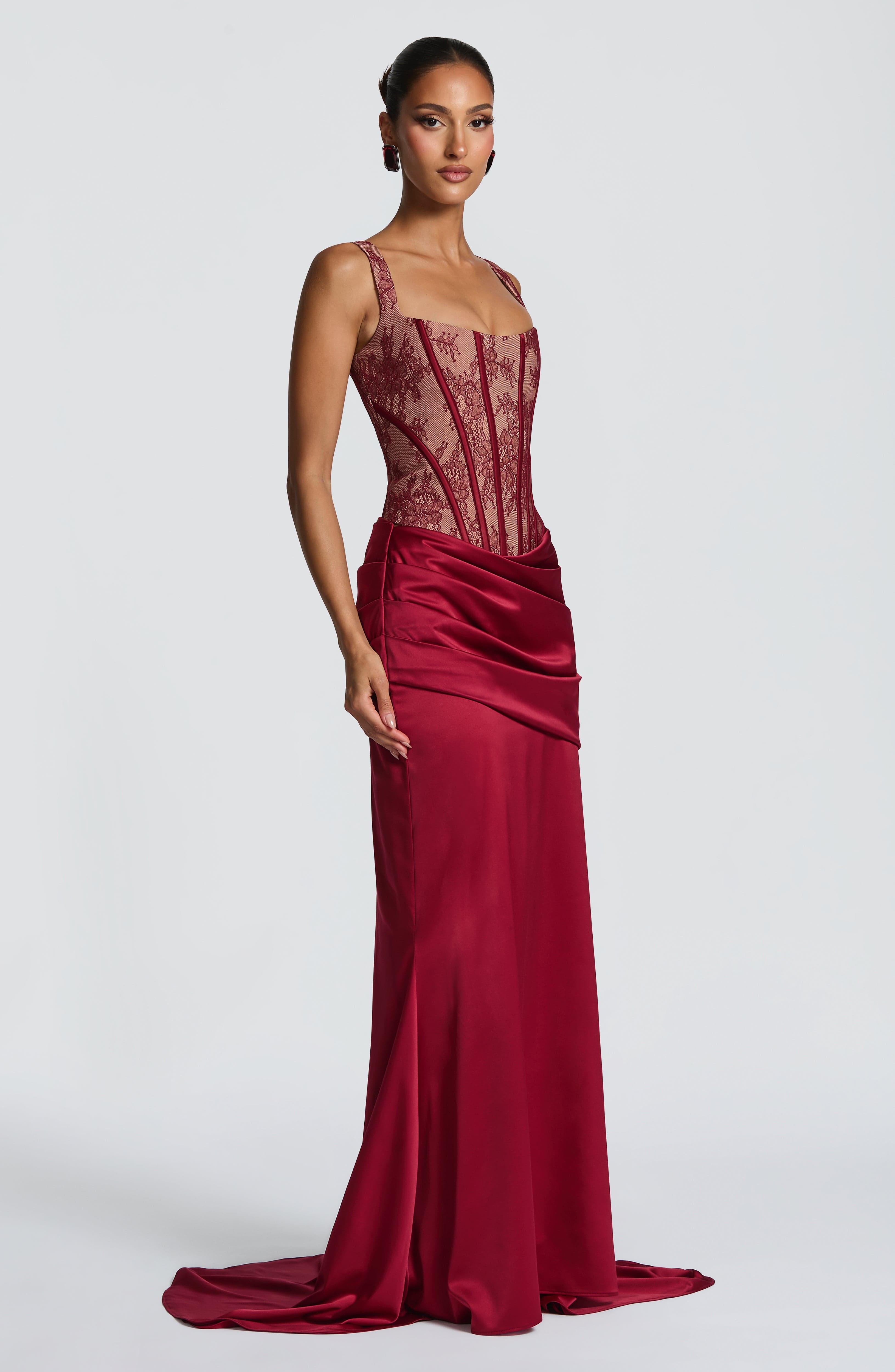 Nixie Corset - Burgundy Lace