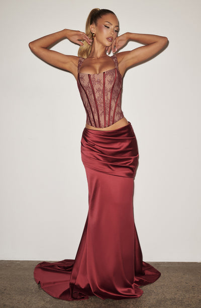 Nixie Corset - Burgundy Lace