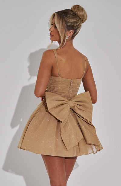 Polly Mini Dress - Gold Sparkle