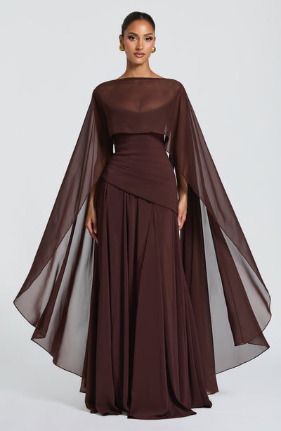 Romy Cape - Plum Brown