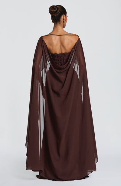 Romy Cape - Plum Brown