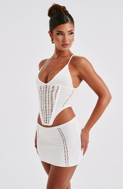 Selma Mini Skirt - White