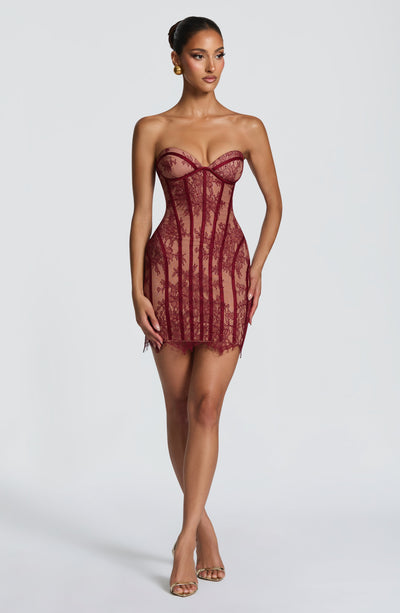 Sian Mini Dress - Burgundy