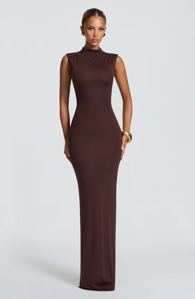 Soline Maxi Dress - Plum Brown