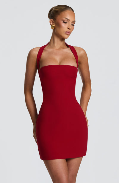 Tamsin Mini Dress - Deep Red
