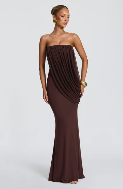 Vienna Maxi Dress - Plum Brown