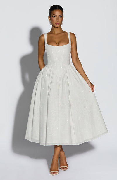 Vivienne Midi Dress - Ivory Sparkle