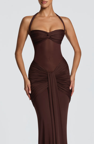 Vixen Maxi Dress - Plum Brown